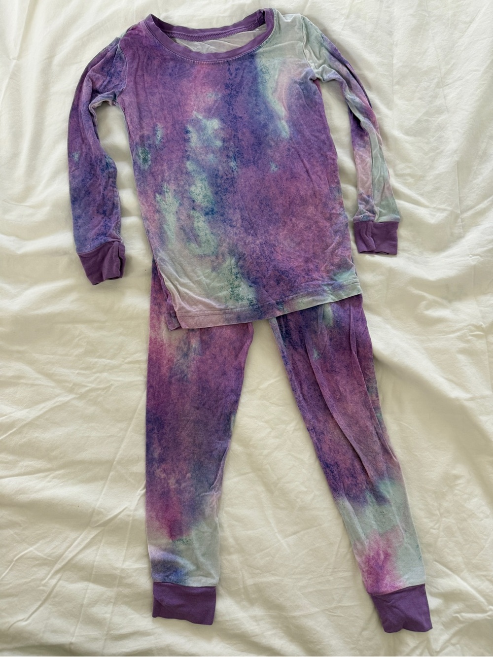 Little sleepies 2T Tie-Dye Purple & Teal Long Sleeve Pajama Set